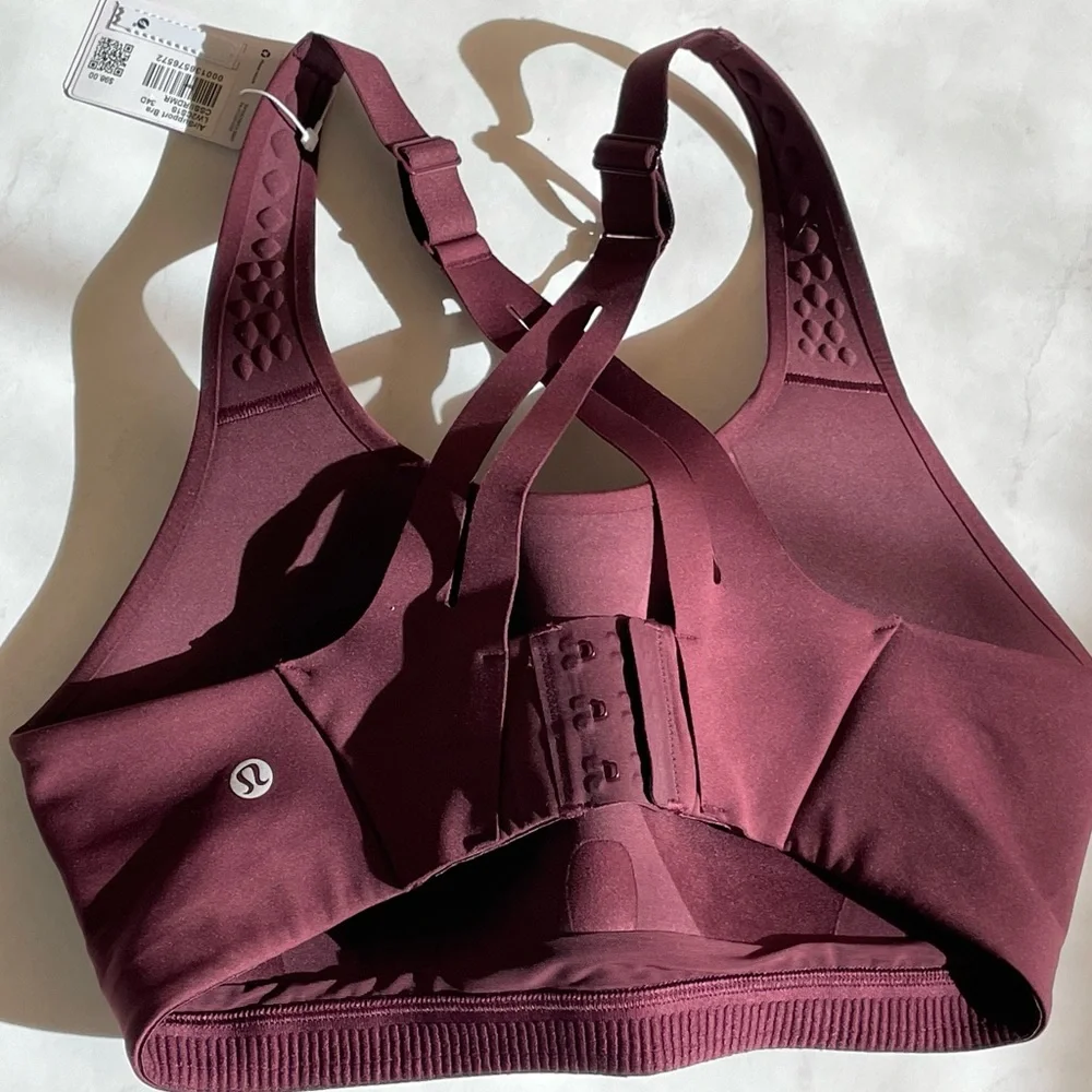 Lululemon athletica air support bra burgundy high impact gym sports nwt 34D - Picture 2 of 3